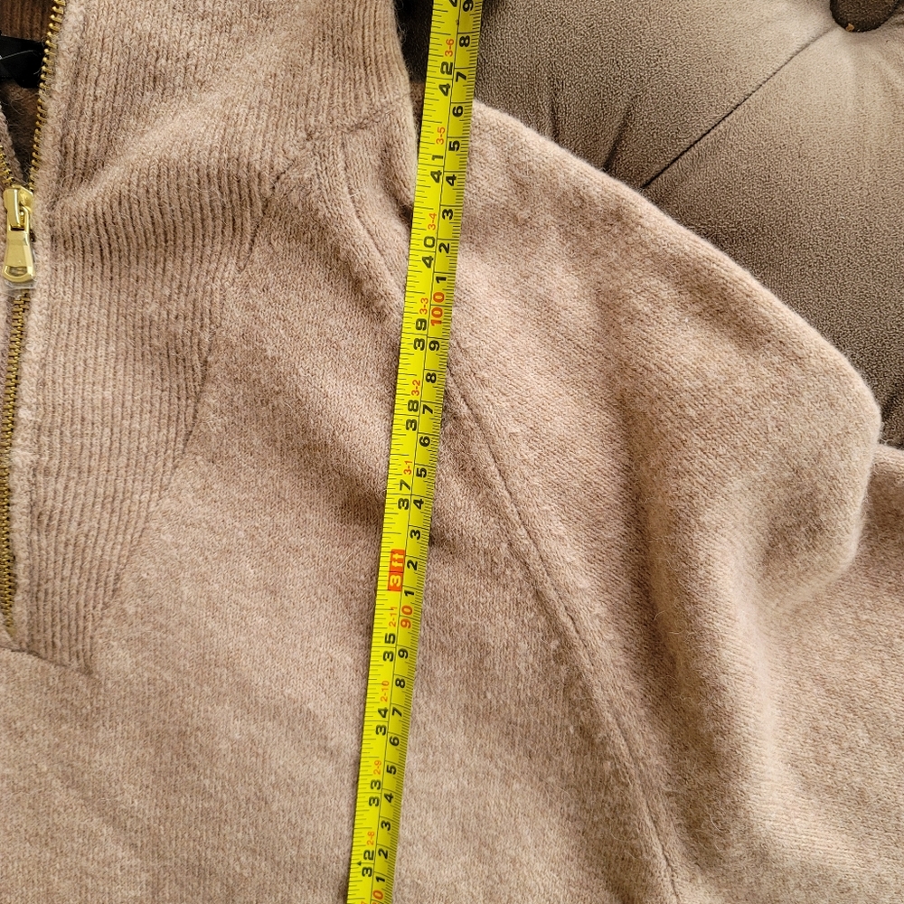 NEW J. Crew Half Zip Sweater Midi Dress Supersoft Yarn Tan sz S, M - Picture 11 of 12